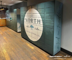 12 North Cardinal Group Locker Wrap, completed by SuperGraphics.