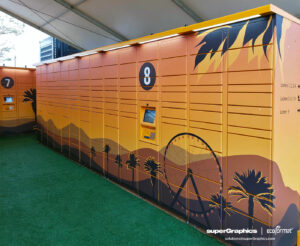 Coachella Amazon Locker Wrap, completed by SuperGraphics.
