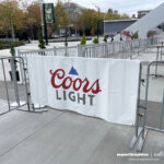 Climate Pledge Arena Coors Light Fence Banner, completed by SuperGraphics.