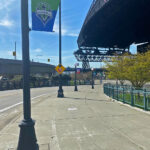 Seattle Mariners Snail Trail Pole Banners, completed by SuperGraphics