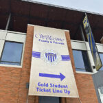 UW Commencement 2022 graphics, completed by SuperGraphics. Includes branded free-standing signage, hanging banners, and stair risers.