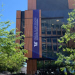 University of Washington Paul G Allen Exterior Banner, completed by SuperGraphics.