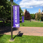 University of Washington Pole Banners, completed by SuperGraphics.