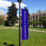 University of Washington Pole Banners, completed by SuperGraphics.