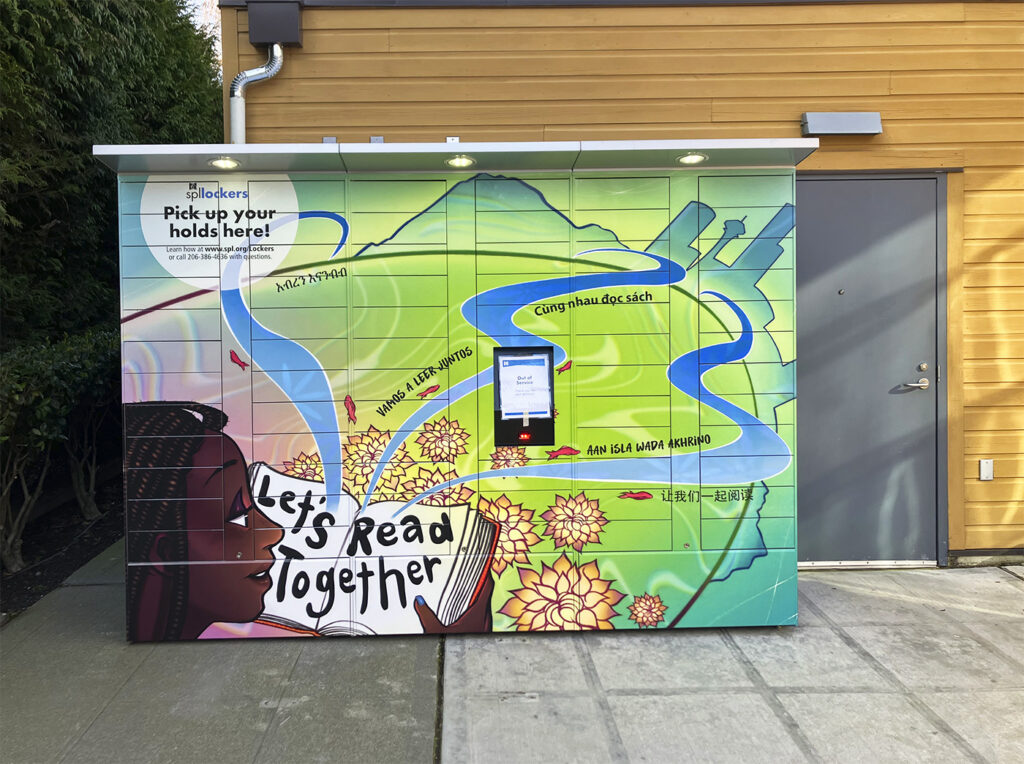 Smart locker wrap for Seattle Public Library