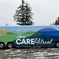 Alaska Care Rental Bus Wrap, completed by SuperGraphics.