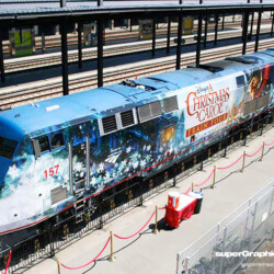 Disney Christmas Carol Train Wrap, completed by SuperGraphics.