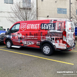 Fleet wrap for Salvation Army on Ford Transit Cargo Van. Created for the Street Level campaign.