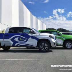 Seahawks Truck Fleet Wrap, completed by SuperGraphics.