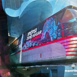 Seattle Kraken and Pepsi Zero Sugar graphics for Seattle Monorail wrap, completed by SuperGraphics.