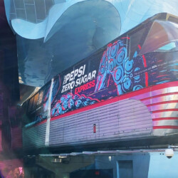 Seattle Kraken and Pepsi Zero Sugar graphics for Seattle Monorail wrap, completed by SuperGraphics.
