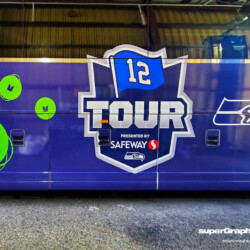 Seahawks 12 Tour bus wrap, completed by SuperGraphics.