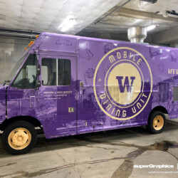 University of Washingotn Food Truck Wrap, completed by SuperGraphics.