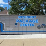 Morgan Properties Amazon package locker with branding assets
