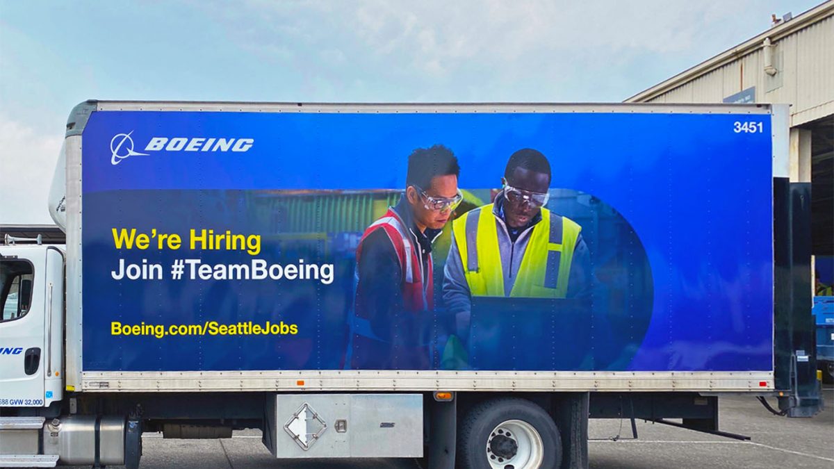 Boeing Box Truck Wrap, completed by SuperGraphics.