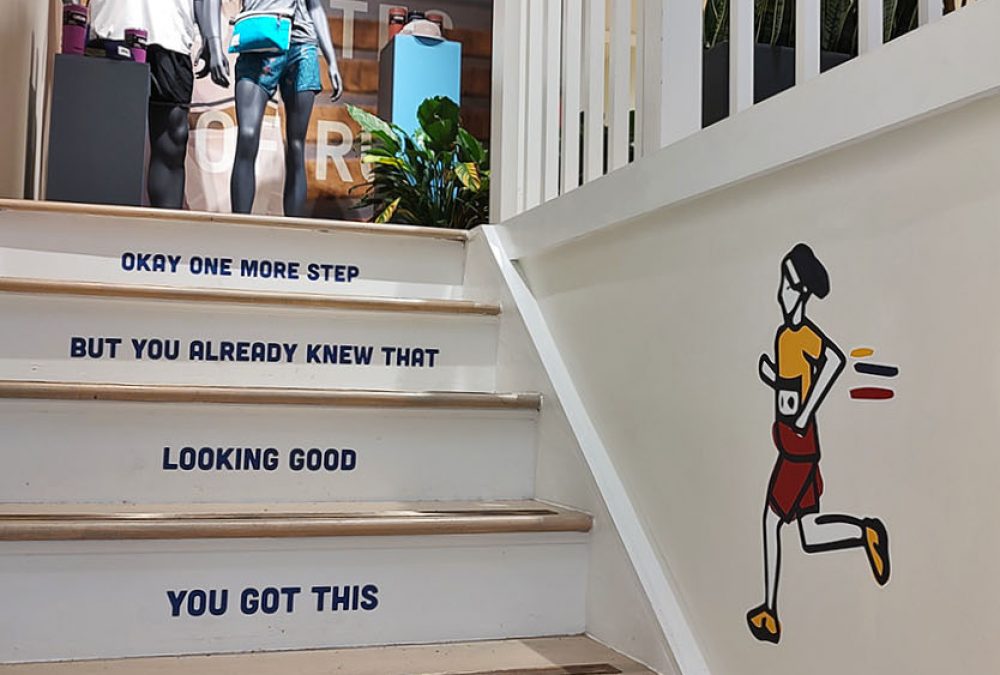 Brooks Running Graphics at Pacers Georgetown, completed by SuperGraphics.
