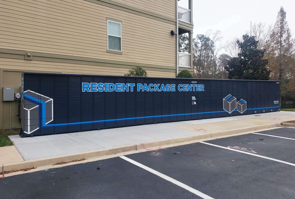 Locker wrap for Morgan Properties, produced and installed by SuperGraphics.