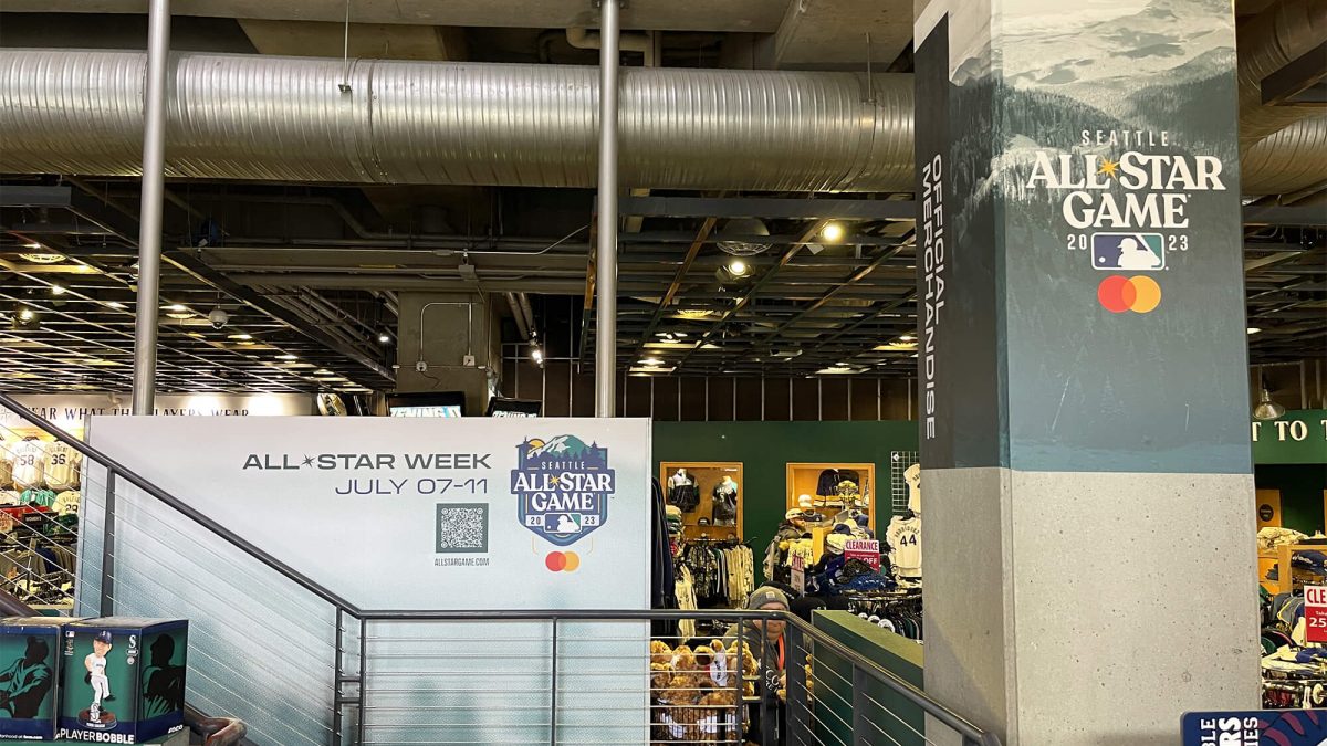 Seattle Mariners All Star Game wall graphics, produced and installed by SuperGraphics.