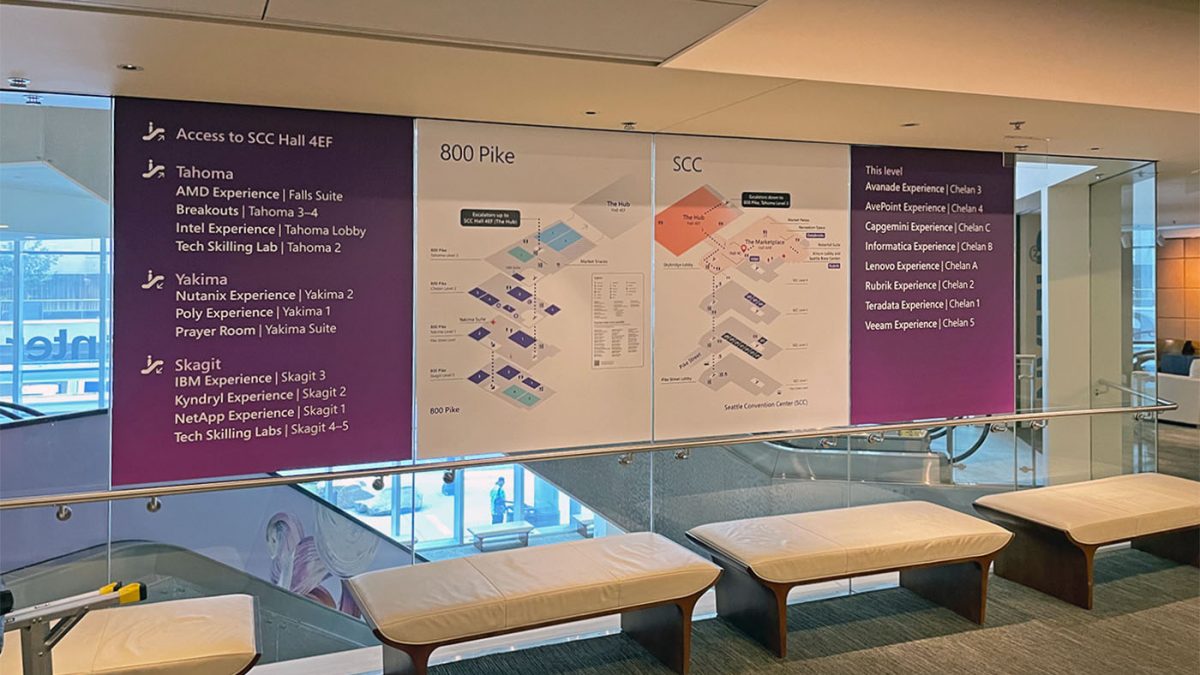 Microsoft Ignite Window Graphics, completed by SuperGraphics.