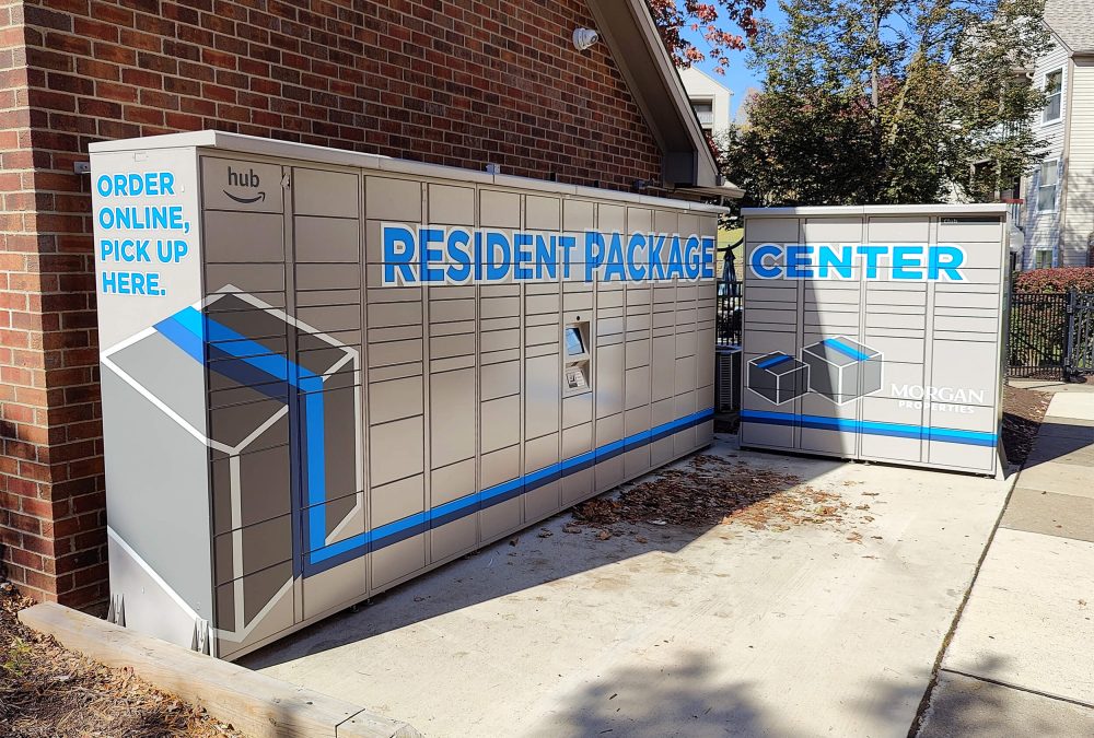 Locker wrap for Morgan Properties, produced and installed by SuperGraphics.