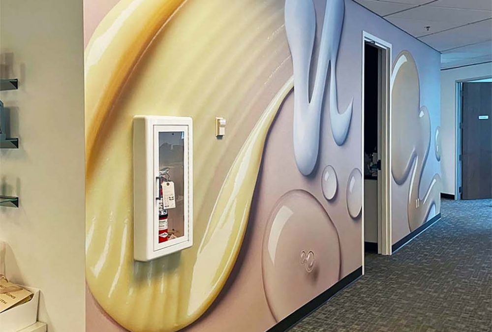 Paula's Choice Skincare environmental graphics, completed by SuperGraphics. Features window decals and wall graphics.