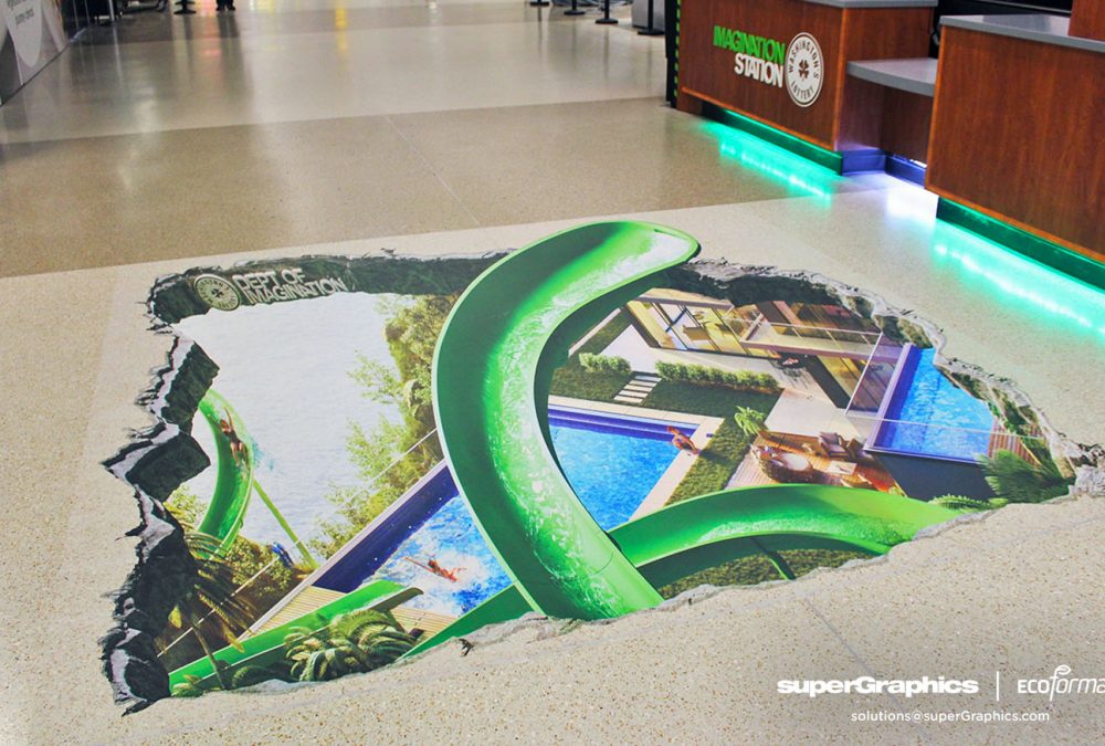 SeaTac WA State Lottery Floor Graphics, completed by SuperGraphics.