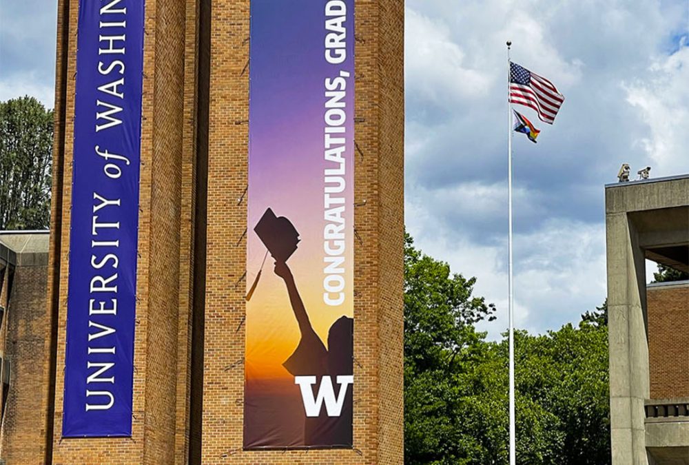 UW Commencement 2021 Graphics, completed by SuperGraphics.