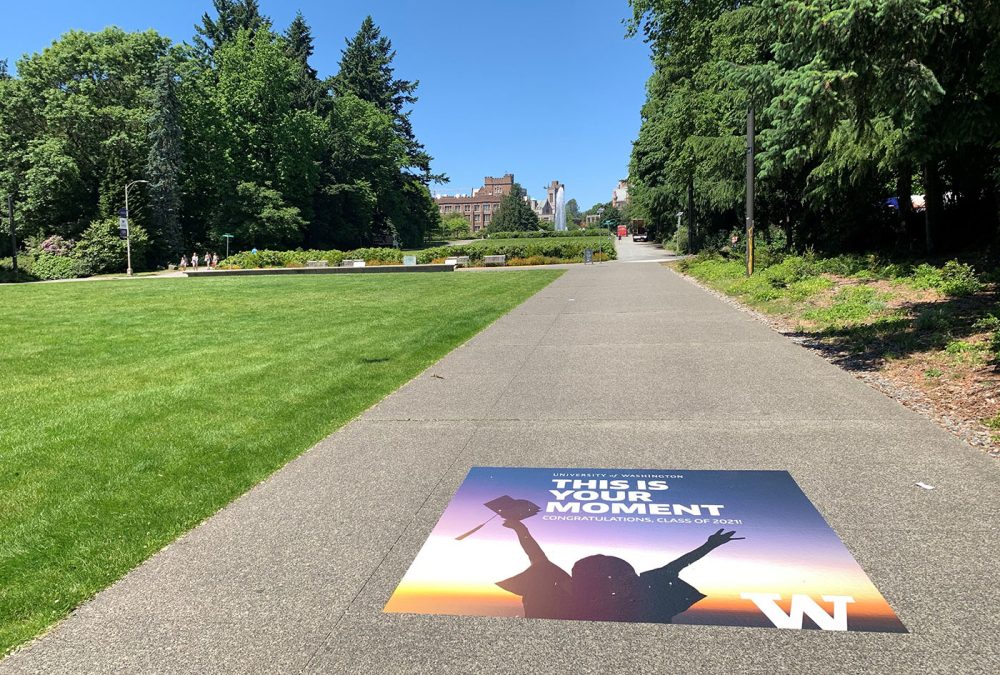 UW Commencement 2021 Graphics, completed by SuperGraphics.