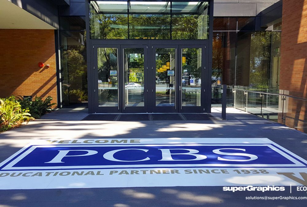 UW Foster PCBS Event Floor Graphics, completed by SuperGraphics.