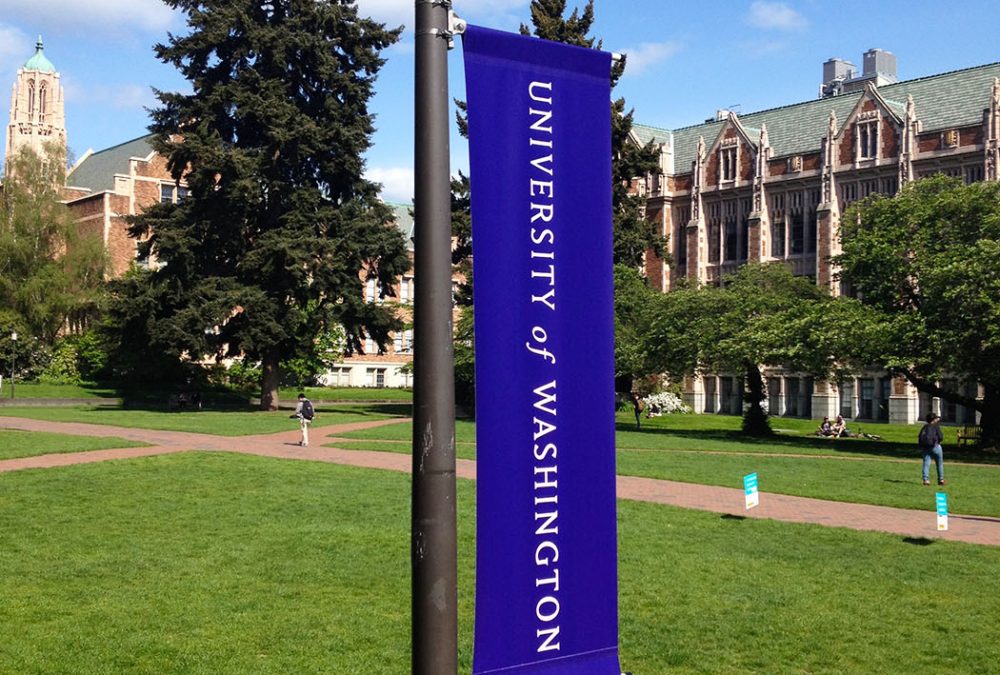 University of Washington Pole Banners, completed by SuperGraphics.